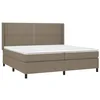 Image de vidaXL Sommier à lattes de lit avec matelas Taupe 200x200 cm Tissu