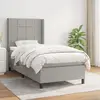 Image de vidaXL Sommier à lattes de lit avec matelas Gris clair 80x200 cm Tissu