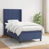 Image de vidaXL Sommier à lattes de lit avec matelas Bleu 80x200 cm Tissu