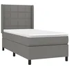 Image de vidaXL Sommier à lattes de lit et matelas Gris foncé 90x190 cm Tissu