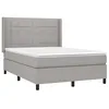 Image de vidaXL Sommier à lattes de lit avec matelas Gris clair 140x190cm Tissu