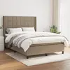 Image de vidaXL Sommier à lattes de lit avec matelas Taupe 140x190 cm Tissu