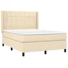 Image de vidaXL Sommier à lattes de lit avec matelas Crème 140x190 cm Tissu