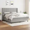 Image de vidaXL Sommier à lattes de lit avec matelas Gris clair 160x200cm Tissu