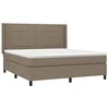Image de vidaXL Sommier à lattes de lit avec matelas Taupe 160x200 cm Tissu