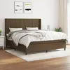 Image de vidaXL Sommier à lattes de lit avec matelas Marron foncé 180x200 cm
