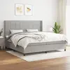 Image de vidaXL Sommier à lattes de lit avec matelas Gris clair 200x200cm Tissu