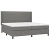Image de vidaXL Sommier à lattes de lit avec matelas Gris foncé 200x200cm Tissu