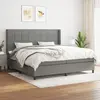 Image de vidaXL Sommier à lattes de lit avec matelas Gris foncé 200x200cm Tissu