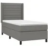 Image de vidaXL Sommier à lattes de lit et matelas Gris foncé 90x190 cm Tissu