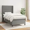 Image de vidaXL Sommier à lattes de lit et matelas Gris foncé 90x190 cm Tissu
