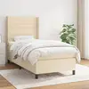 Image de vidaXL Sommier à lattes de lit et matelas Crème 90x190 cm Tissu