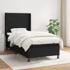 Image de vidaXL Sommier à lattes de lit avec matelas Noir 100x200 cm Tissu