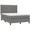 Image de vidaXL Sommier à lattes de lit avec matelas Gris foncé 140x190cm Tissu