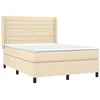 Image de vidaXL Sommier à lattes de lit avec matelas Crème 140x190 cm Tissu