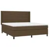 Image de vidaXL Sommier à lattes de lit avec matelas Marron foncé 160x200 cm