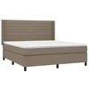 Image de vidaXL Sommier à lattes de lit avec matelas Taupe 160x200 cm Tissu