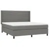 Image de vidaXL Sommier à lattes de lit avec matelas Gris foncé 180x200cm Tissu