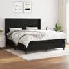 Image de vidaXL Sommier à lattes de lit avec matelas Noir 180x200 cm Tissu