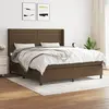 Image de vidaXL Sommier à lattes de lit avec matelas Marron foncé 180x200 cm