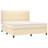 Image de vidaXL Sommier à lattes de lit avec matelas Crème 180x200 cm Tissu