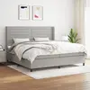 Image de vidaXL Sommier à lattes de lit avec matelas Gris clair 200x200cm Tissu