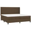 Image de vidaXL Sommier à lattes de lit avec matelas Marron foncé 200x200 cm
