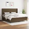 Image de vidaXL Sommier à lattes de lit avec matelas Marron foncé 200x200 cm