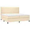 Image de vidaXL Sommier à lattes de lit avec matelas Crème 200x200 cm Tissu
