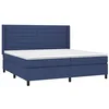 Image de vidaXL Sommier à lattes de lit avec matelas Bleu 200x200 cm Tissu