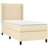 Image de vidaXL Sommier à lattes de lit avec matelas Crème 80x200 cm Tissu