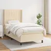 Image de vidaXL Sommier à lattes de lit avec matelas Crème 80x200 cm Tissu