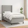 Image de vidaXL Sommier à lattes de lit et matelas Gris clair 90x190 cm Tissu