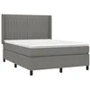 Image de vidaXL Sommier à lattes de lit avec matelas Gris foncé 140x190cm Tissu