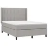Image de vidaXL Sommier à lattes de lit avec matelas Gris clair 140x200cm Tissu