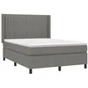 Image de vidaXL Sommier à lattes de lit avec matelas Gris foncé 140x200cm Tissu