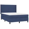 Image de vidaXL Sommier à lattes de lit avec matelas Bleu 140x200 cm Tissu