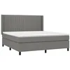 Image de vidaXL Sommier à lattes de lit avec matelas Gris foncé 160x200cm Tissu