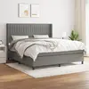 Image de vidaXL Sommier à lattes de lit avec matelas Gris foncé 160x200cm Tissu