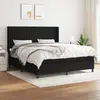 Image de vidaXL Sommier à lattes de lit avec matelas Noir 160x200 cm Tissu