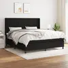 Image de vidaXL Sommier à lattes de lit avec matelas Noir 180x200 cm Tissu
