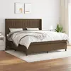 Image de vidaXL Sommier à lattes de lit avec matelas Marron foncé 180x200 cm