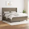 Image de vidaXL Sommier à lattes de lit avec matelas Taupe 180x200 cm Tissu