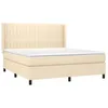 Image de vidaXL Sommier à lattes de lit avec matelas Crème 180x200 cm Tissu