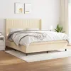 Image de vidaXL Sommier à lattes de lit avec matelas Crème 180x200 cm Tissu