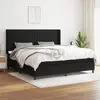Image de vidaXL Sommier à lattes de lit avec matelas Noir 200x200 cm Tissu