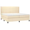 Image de vidaXL Sommier à lattes de lit avec matelas Crème 200x200 cm Tissu