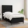 Image de vidaXL Sommier à lattes de lit et matelas Noir 80x200 cm Tissu