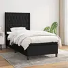 Image de vidaXL Sommier à lattes de lit avec matelas Noir 90x190 cm Tissu