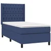 Image de vidaXL Sommier à lattes de lit avec matelas Bleu 90x190 cm Tissu